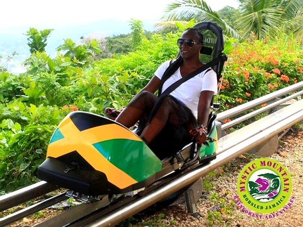 Mystic Mountain Jamaica bobsled ride panoramic Ocho Rios ocean view